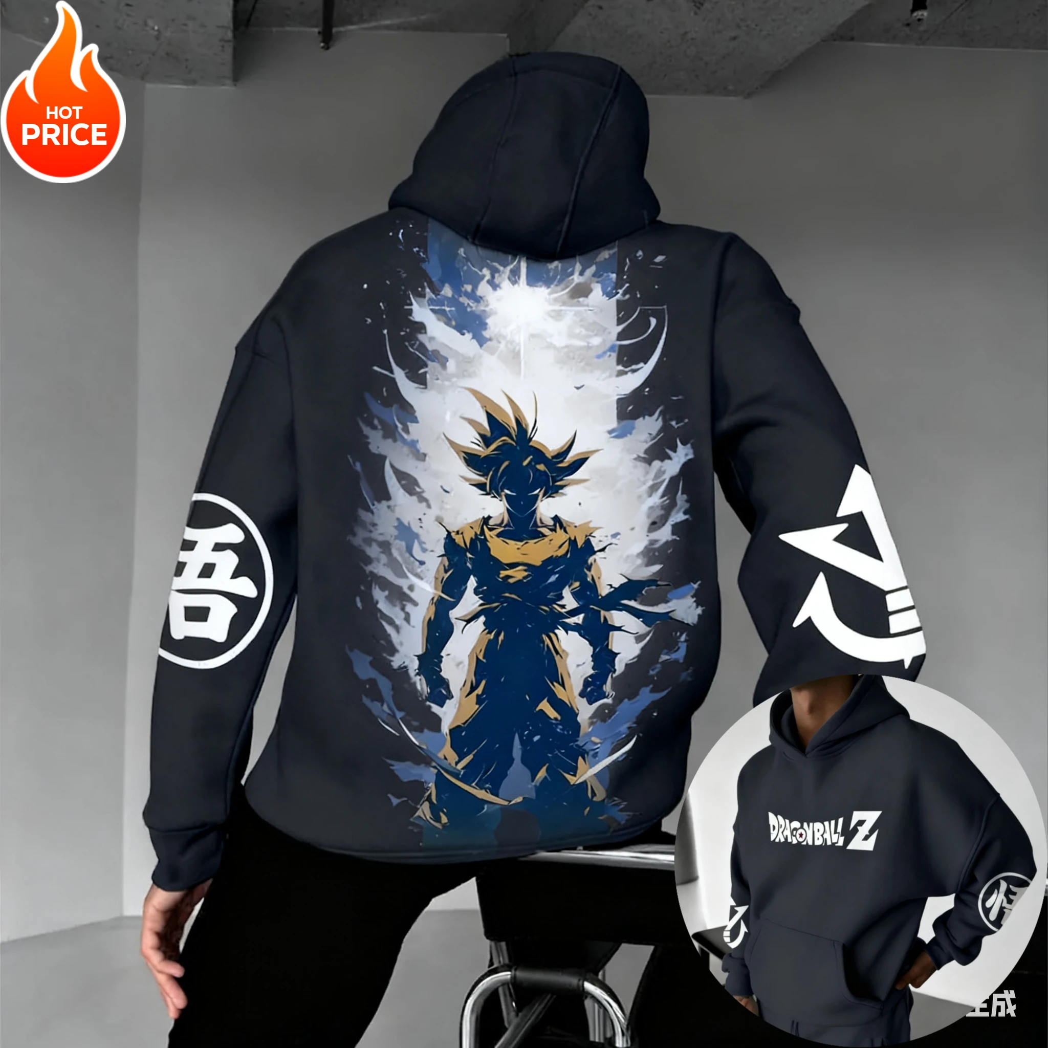 سون جوكو لعبة دراغون بول سايان هاراجوكو ملابس الشارع الخريف الرجال خمر هوديي الشتاء النساء المتضخم مقنعين البلوز طويلة الأكمام #3