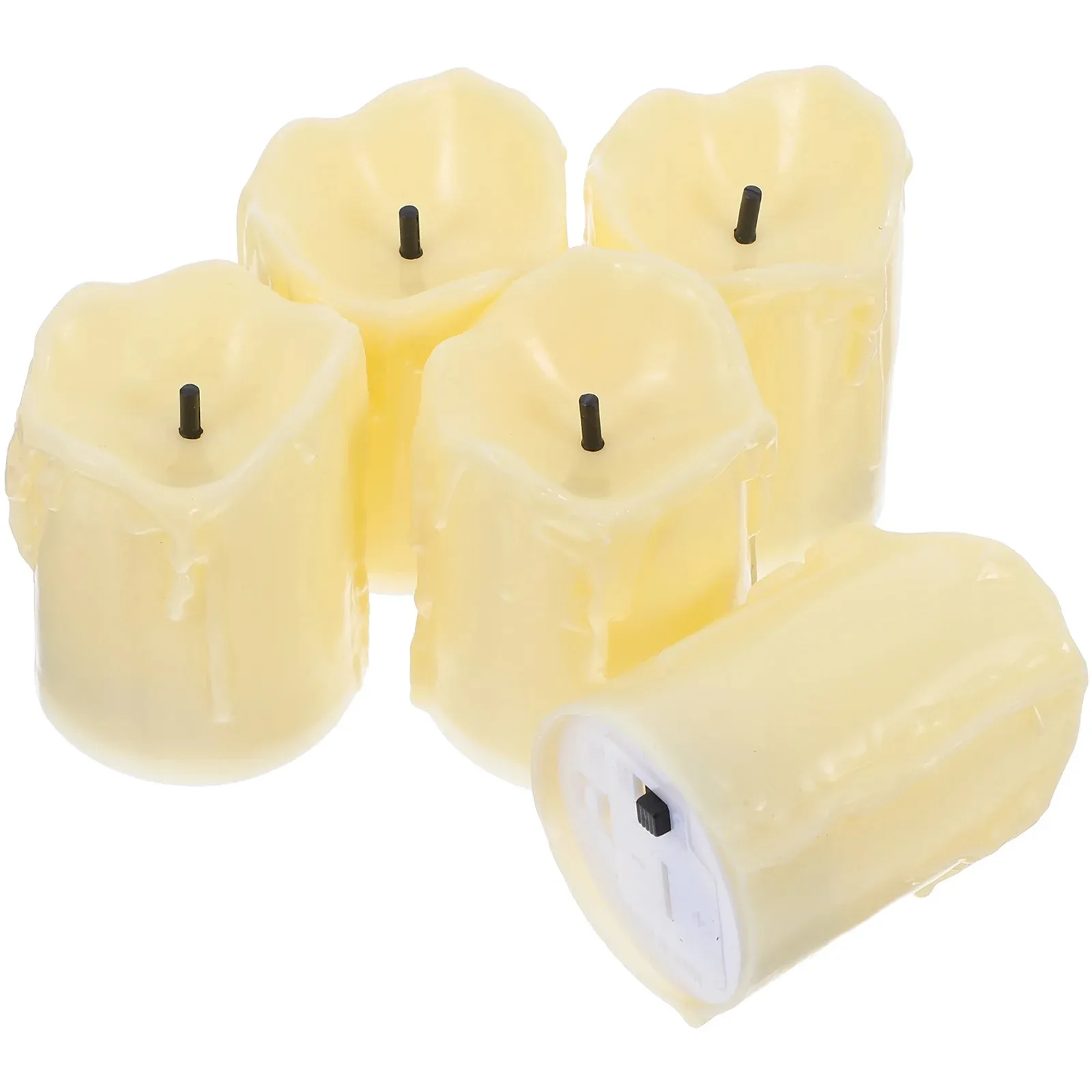 5pcs Led Flickering Lights Flameless Tealight Lamp For Party Decorations Home Bar Cafe Night Light Candlestick Decoration