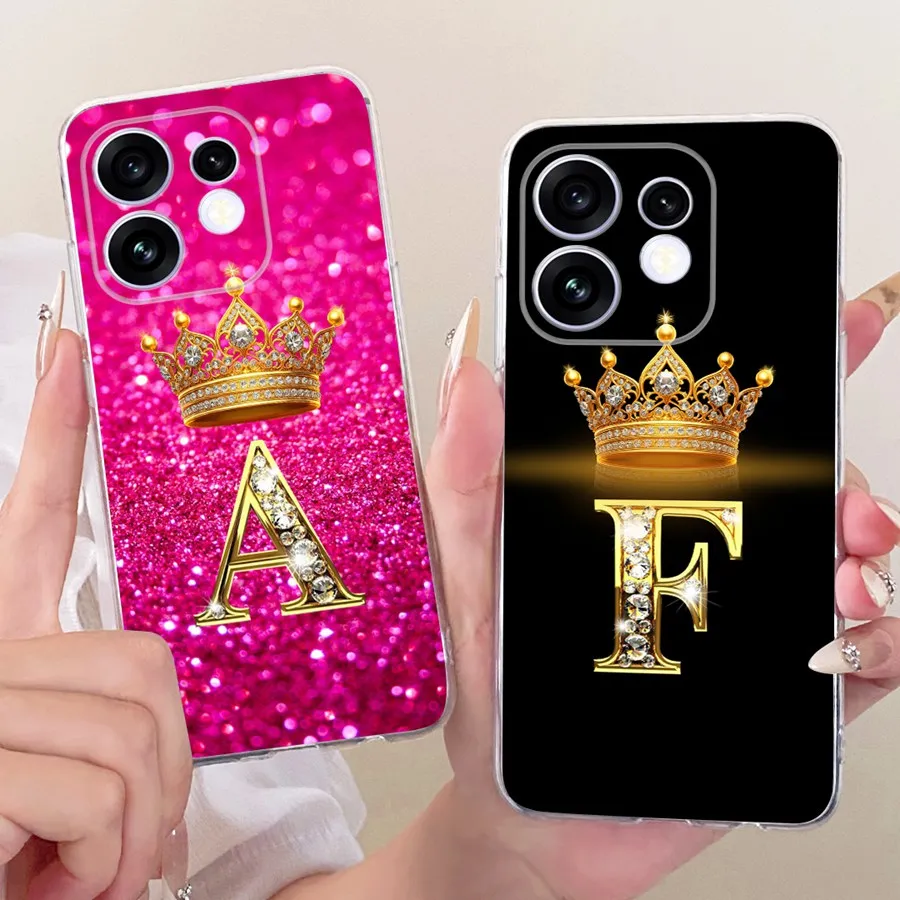 Case For Oppo Reno16 Pro FS Crown Letter Painted TPU Protective Soft Silicone Phone Funda for OPPO Reno 16Pro  Reno16 F Couqe