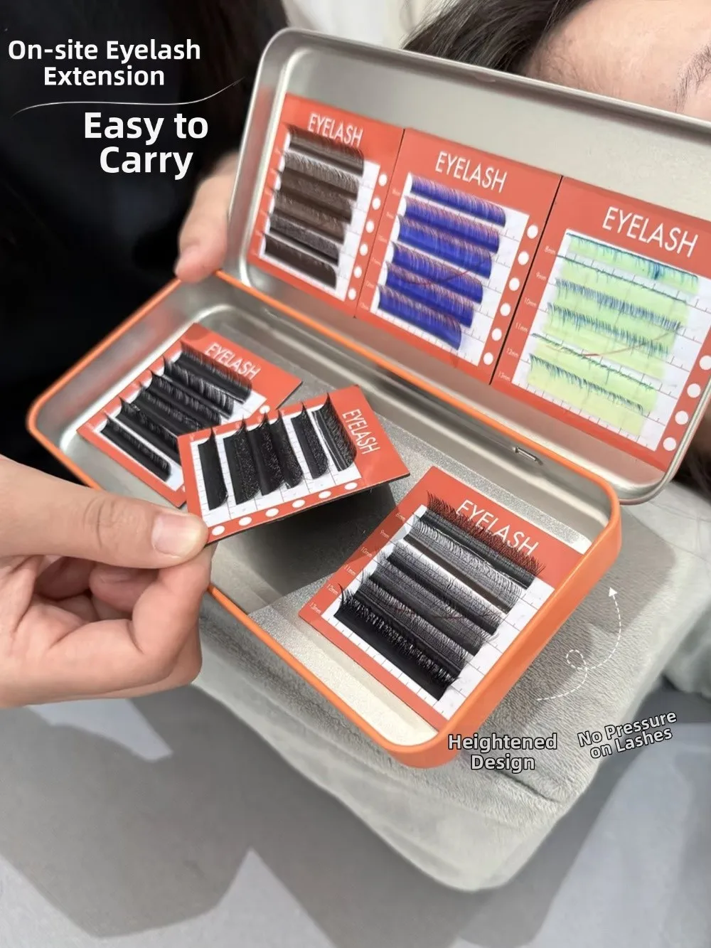 Tragbare Magnetische Aufbewahrungsbox für Wimpern mit Display-Palette Professioneller Wimpern-Organizer Platzsparend – Detail 9