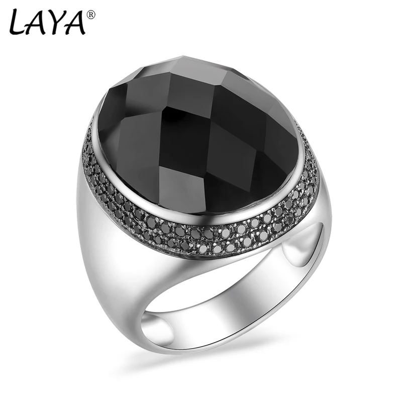 Turkey Jewelry Men Heavy-weight Mens Rings Black Stone Vintage Cool Fashion Original 925 Sterling Silver Rings 2022