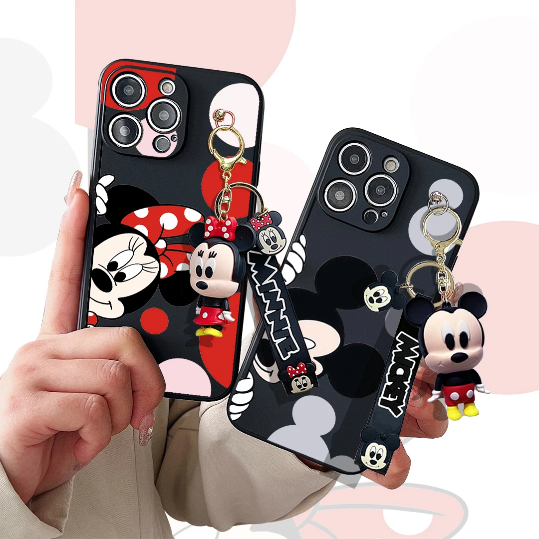 For Motorola Moto G 30 20 10 200 34 52J 54 X40 Edge 13 14 40 50 S30 Winking Minnie Case With Keychain