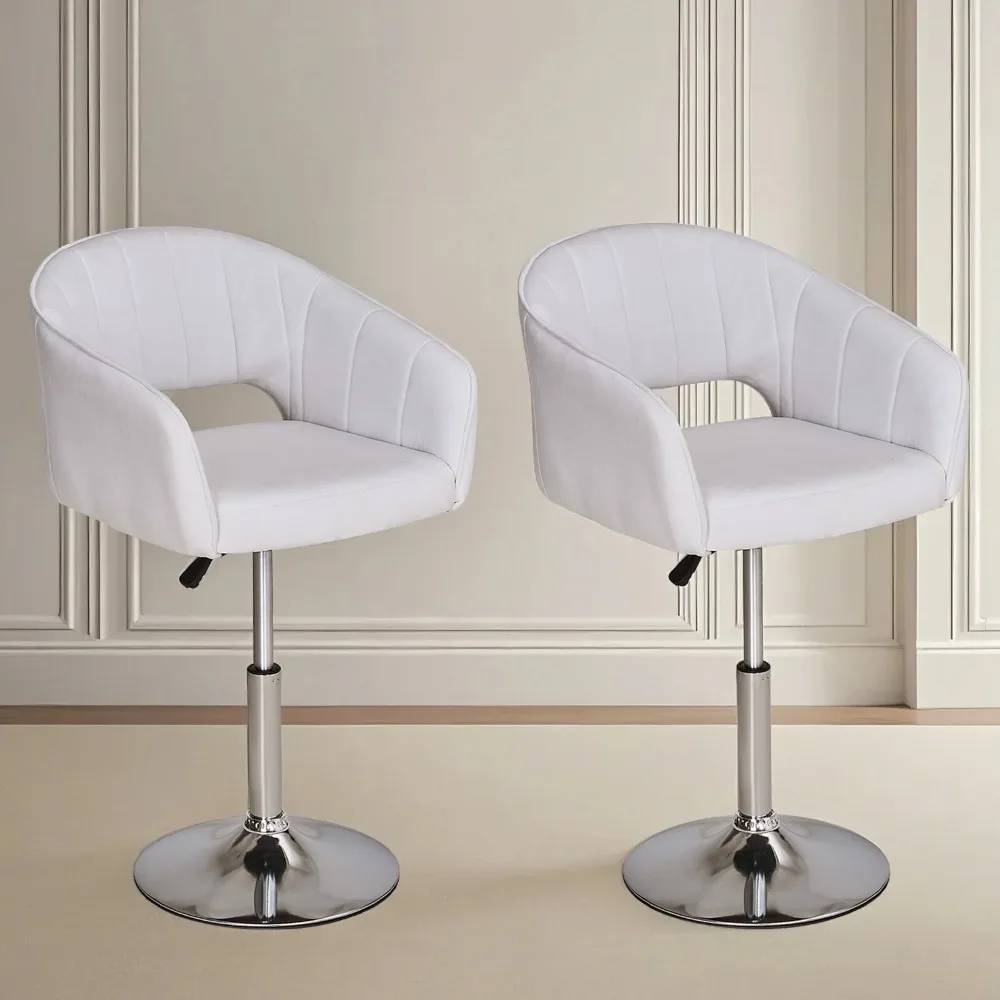 

Velvet Adjustable Bar Stool Swivel Vanity Chair Kitchen Counter Height Pub Chair