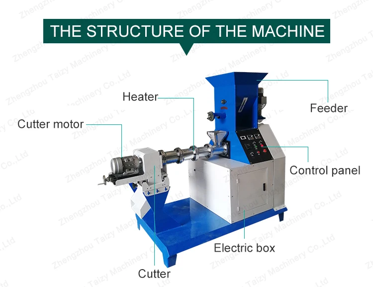 Electrical Fish Feed Processing Floating Fish Feed Pellet Extruder Machine