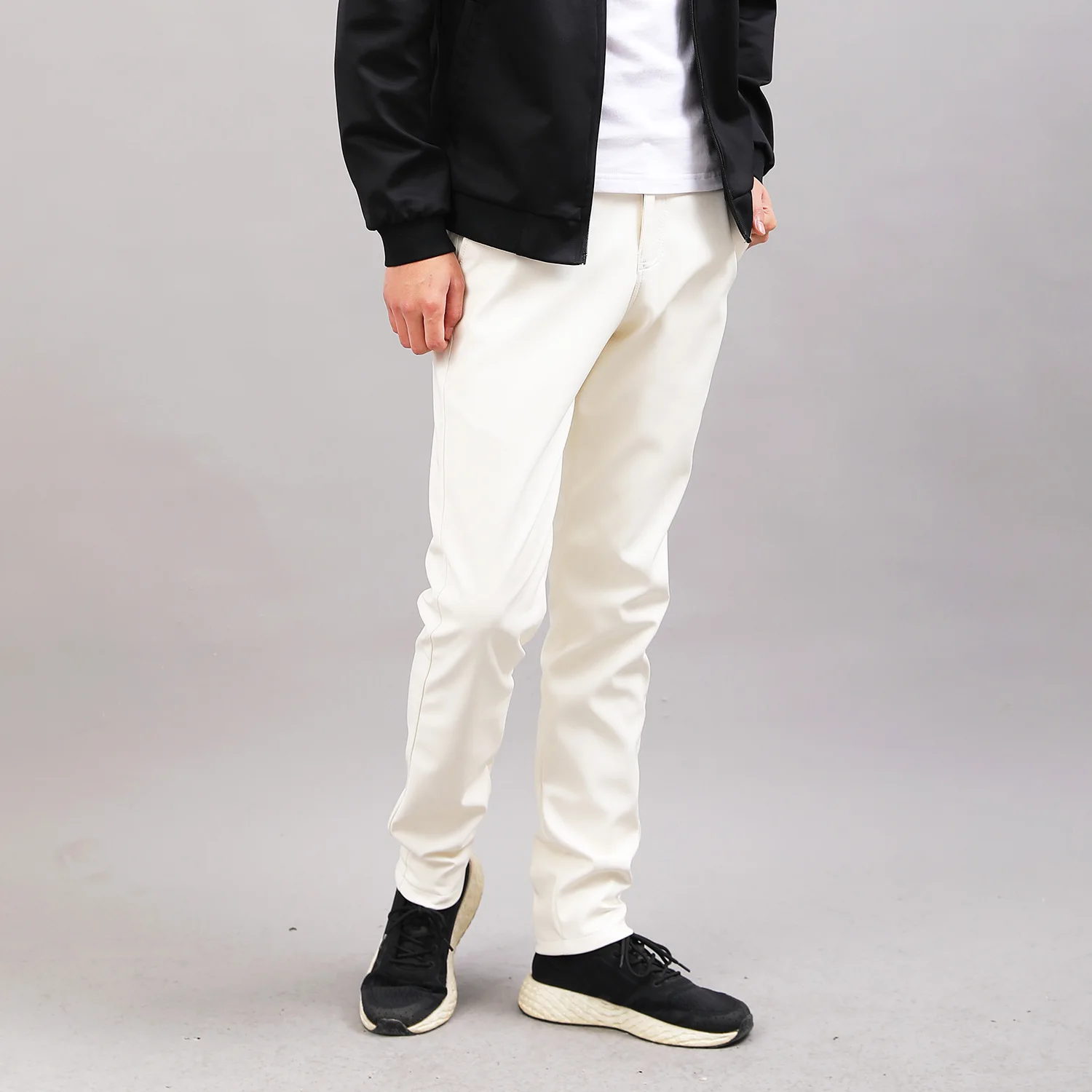 2026 Men's Stretch PU Trousers, Stylish Slim-fit Faux Leather Pants, Asian Sizes 28–40, Available in Red, Khaki, White, Black.