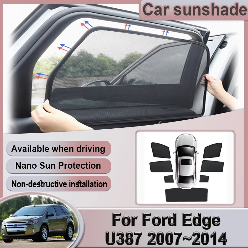 

For Ford Edge MK1 U387 2007~2014 Car Mesh Sunshade Magnetic Window Sun Shades Visor Privacy Curtains Auto Accessories 2010 2013