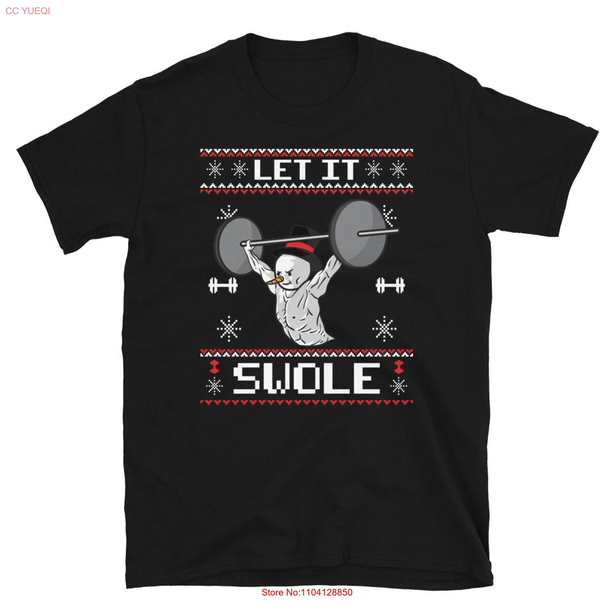 Frosty the Swoleman Ugly Christmas Sweater Let It Swole Funny Muscle Snowman Gym Exercise T Shirt  long or short sleeves