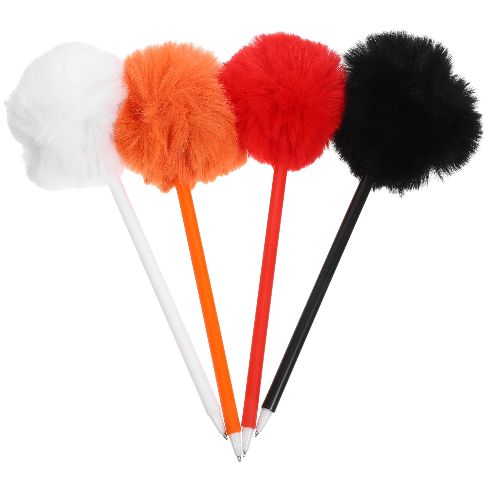 

4Pcs Plush Ball Designed Ballpoint Pens Teachers Writing Pens Fluffy Ballpoint Pens for Gift plush ball pens