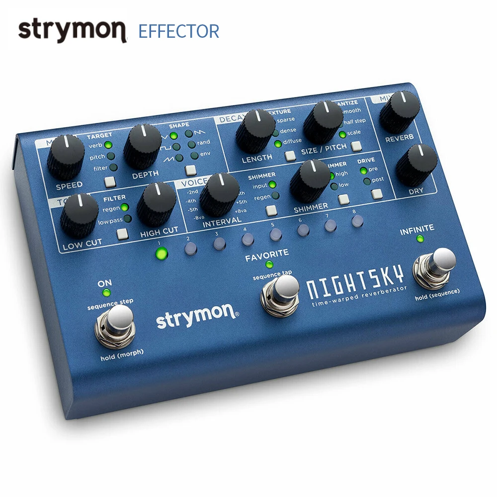 Strymon NIGHTSKY Time Warped Reverberator Effects Pedal with Three Reverb Textures: Sparse, Dense and Diffuse