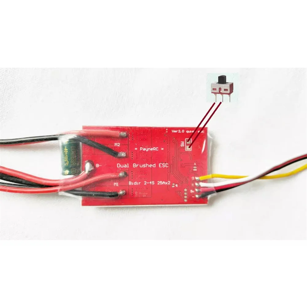 ESC/アイテム 1+T から XT60 バッテリーアダプター ミュート 双方向 双方向ブラシ付き ESC 25A x 2 混合コントロールセンター ブレーキ リニア設定可能