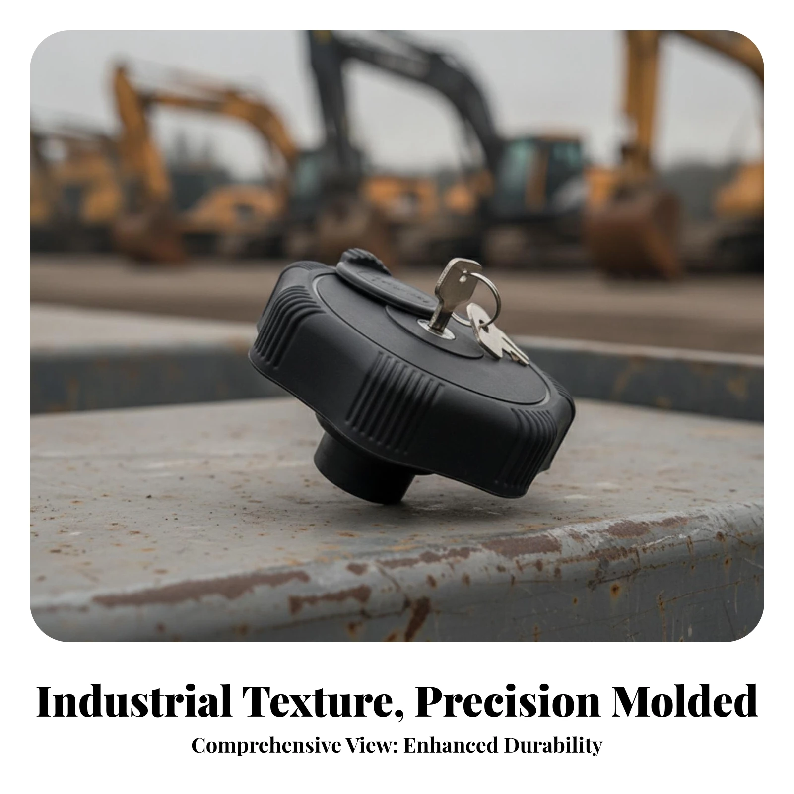 Fuel Cap with Keys Direct Replacement Locking Gas Cap with Keys Lockable Heavy-Duty for Equipment Operators, Loaders