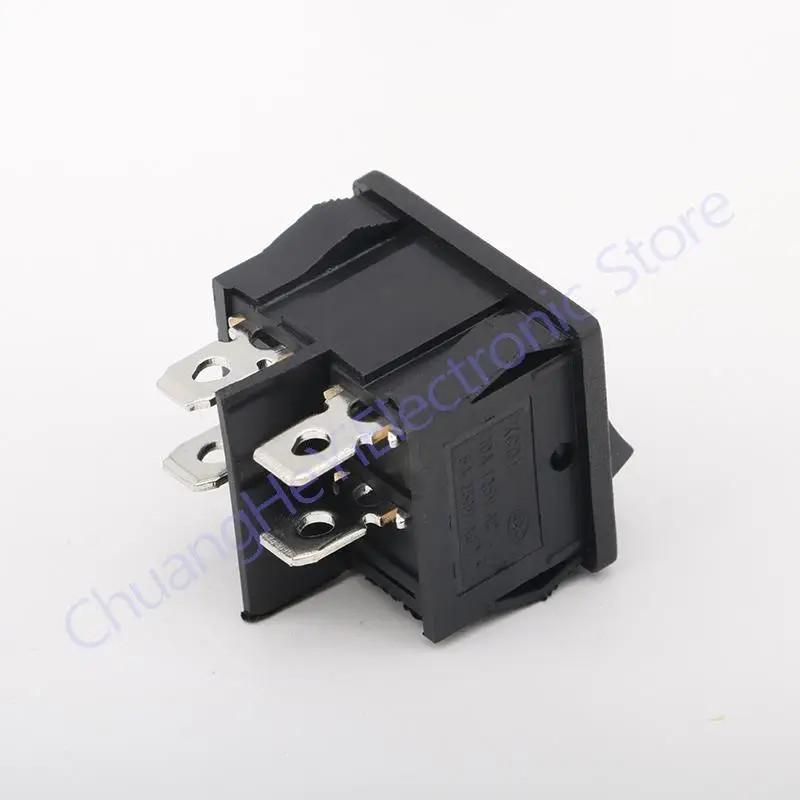 KCD5 21X24mm 21*24mm 4 Pin 2 Position 6A/12A 250VAC ON-OFF DPST Black Rocker Switch