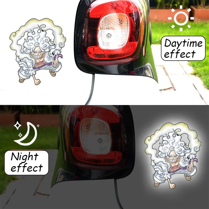 One Piece Luffy Sticke Cartoon Anime Car Reflective Strips Warning Stickers Car Body Creative Decals Auto Decoration Accessories