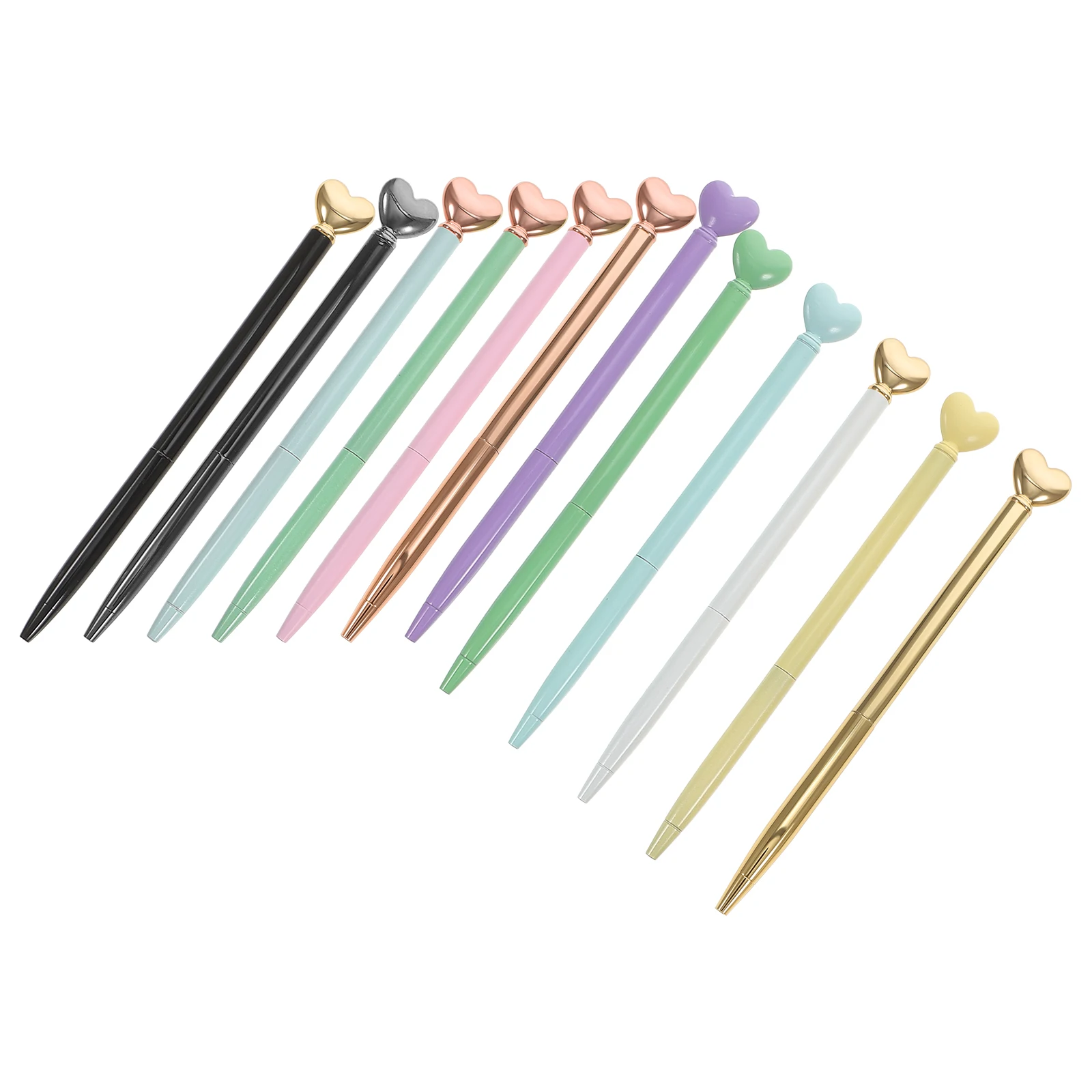 

12Pcs Metal Ballpoint Pen Multi-Function Portable Students Writing Tool Ergonomic Design Stylish Appearance Home Supplies