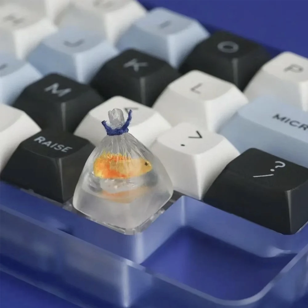 

KOI Resin Keycaps Backlit Cross Switch for Wooting Mechanical Gaming Keyboard ESC F Zone Key Caps Personalized Goldfish Keycaps