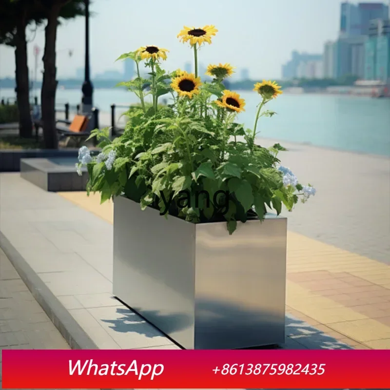 kmm commercial street restaurant outer pendulum partition flower box combination stainless steel pedestrian street community