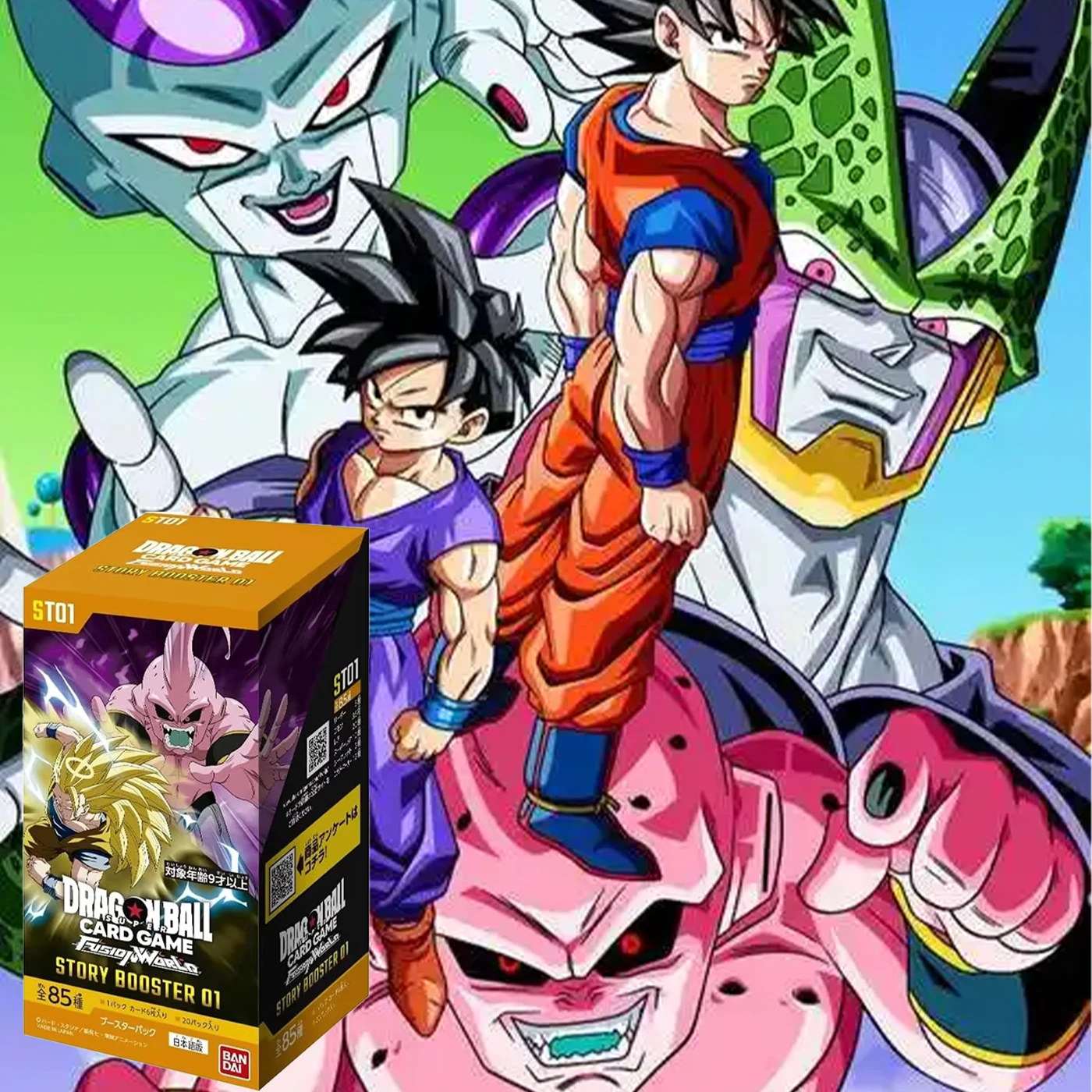 Tarjeta Coleccionable Bandai Dragon Ball Super Fusion World ST01 Story Booster 01, Juego de Cartas Coleccionables TCG Japonés, Tarjetas de la Saga de Majin Buu