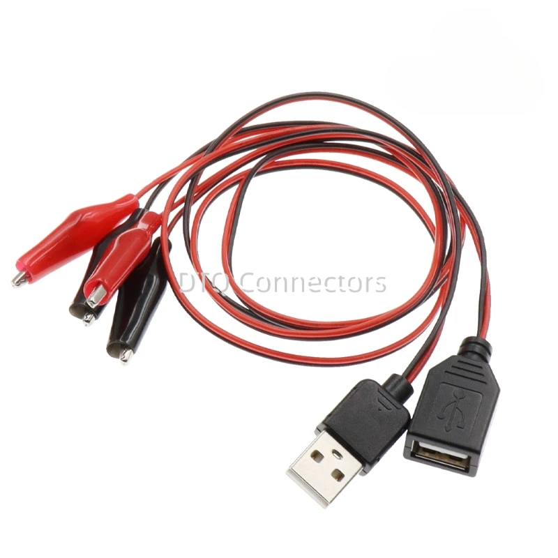 USB Alligator Clips Crocodile Wire Male/Female To USB Tester Detector DC Voltage Meter Ammeter Capacity Power Meter Monitor