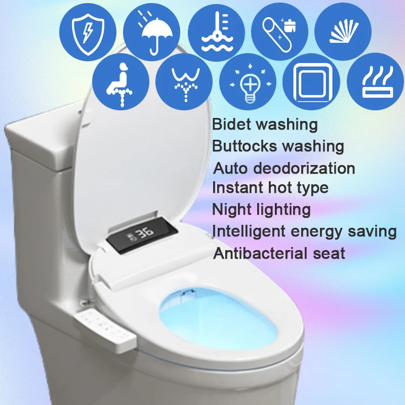 Abatant WC Japonais Tapa De Bidet УФ-стерилизация Умное сиденье для биде Кювета с подогревом Туалетная установка для унитаза Электрическое сиденье