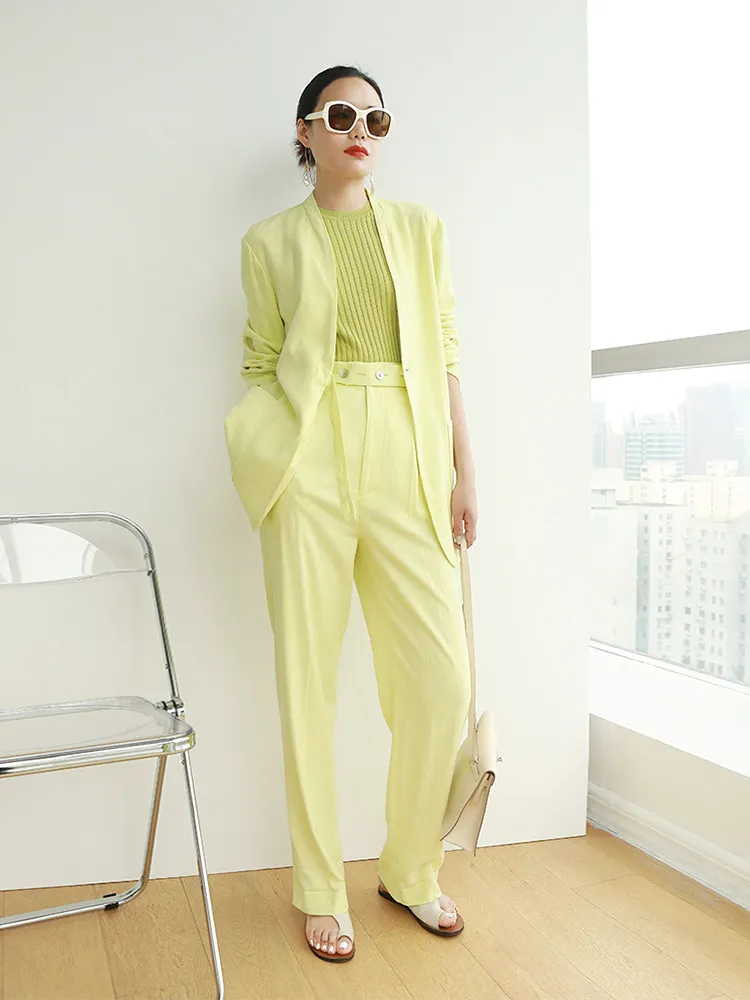 

LemonChen Color-Oriented Faionable Eye-ching Fruit een Lapell Suit Set Ele Fabric Women's Summer Ensemble