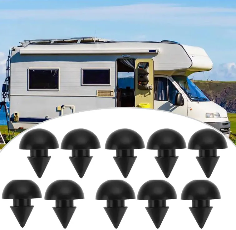 10PCS For Thetford Glass Lid Rubber Bump Stop Caravan Motorhome Camper Cookware Wear-Resistant RV Accessories Black Replacement