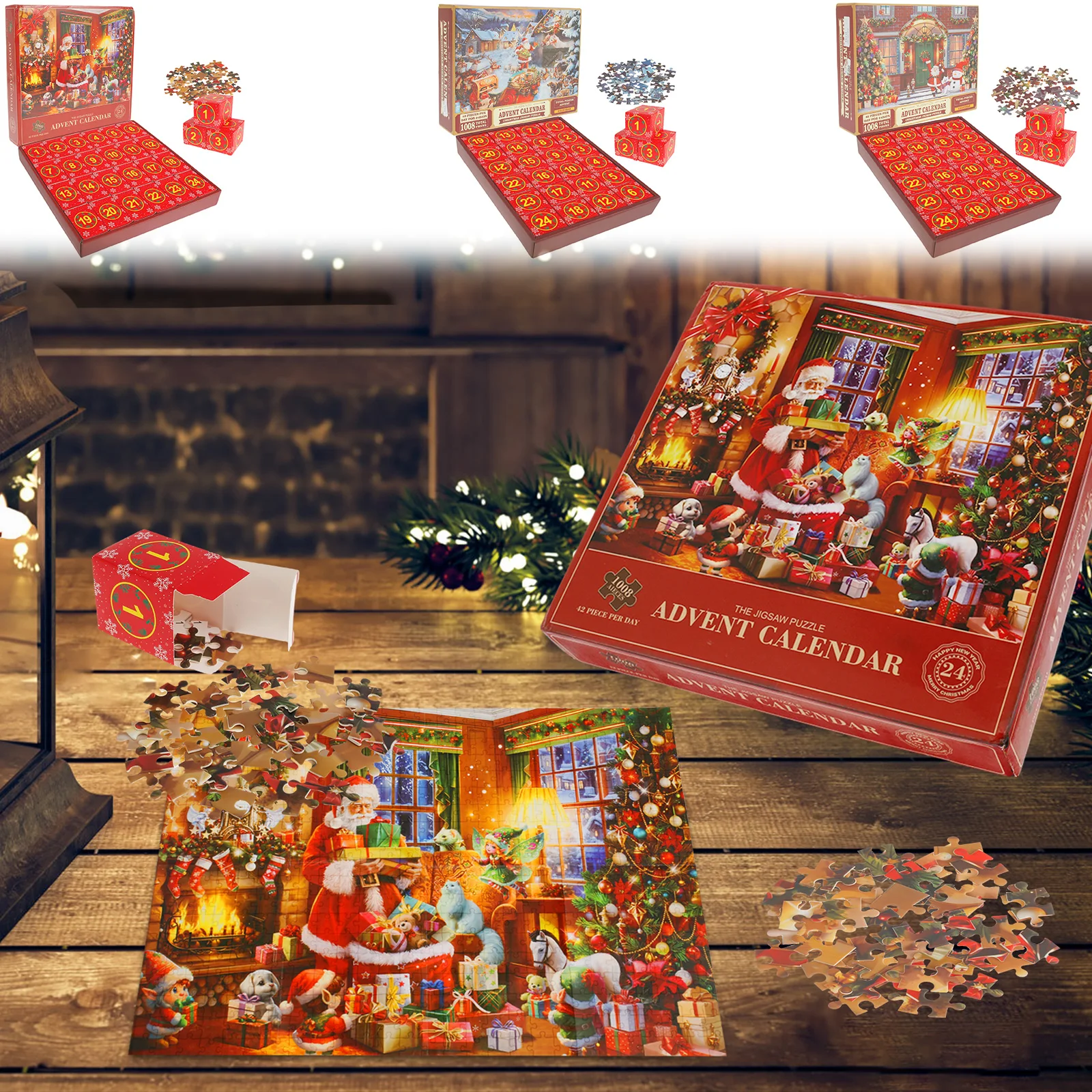 Advent Calendar Christmas Puzzle 1008 Pieces Christmas Calendar Puzzles 24 Days Countdown Jigsaw Puzzle Advent Calendar Funny