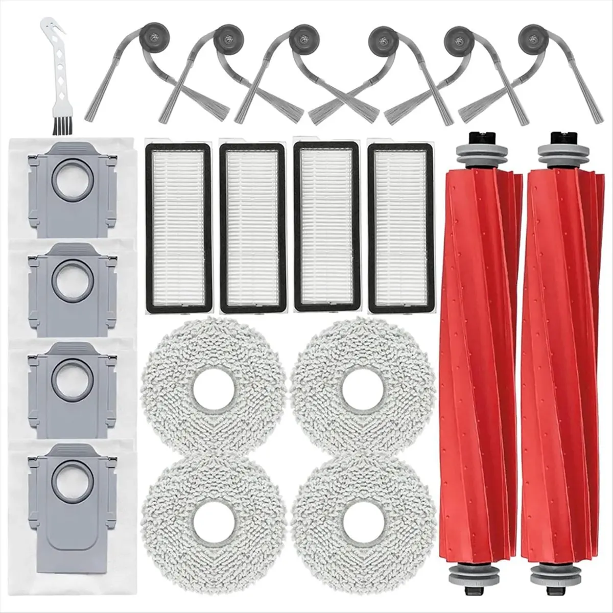 PREMIUM QUALITY Accessory Kit for 35A / QR 798 / QR 598 Vacuum Cleaner Main Side Brushes HEPA Filters Dust Bags Mop Pads WISH