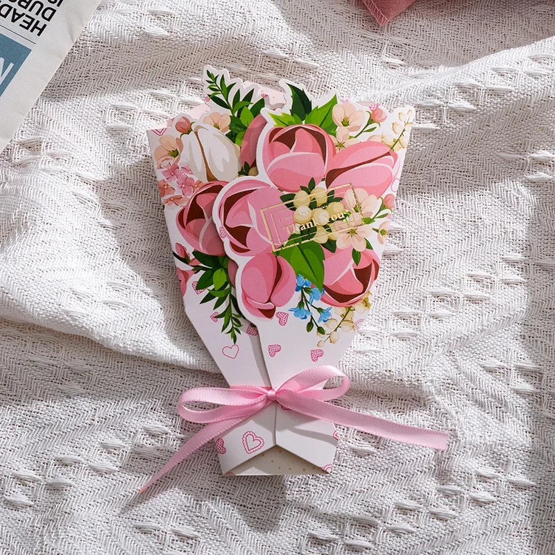 1szt 3D Bukiet Kartka okolicznościowa Łuk Folia Walentynki Boże Narodzenie Błogosławieństwo Dziękuję Prezent Wiadomość Kartka okolicznościowa na Święto Dziękczynienia — zdjęcie 6