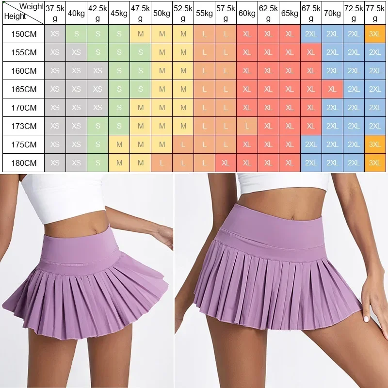 Cloud Hide Women Safe Tennis Skirts XS-XXL Golf Running Pleated Pantskirt SEXY Sports Fitness Gym Shorts Pocket High Waist Sko E