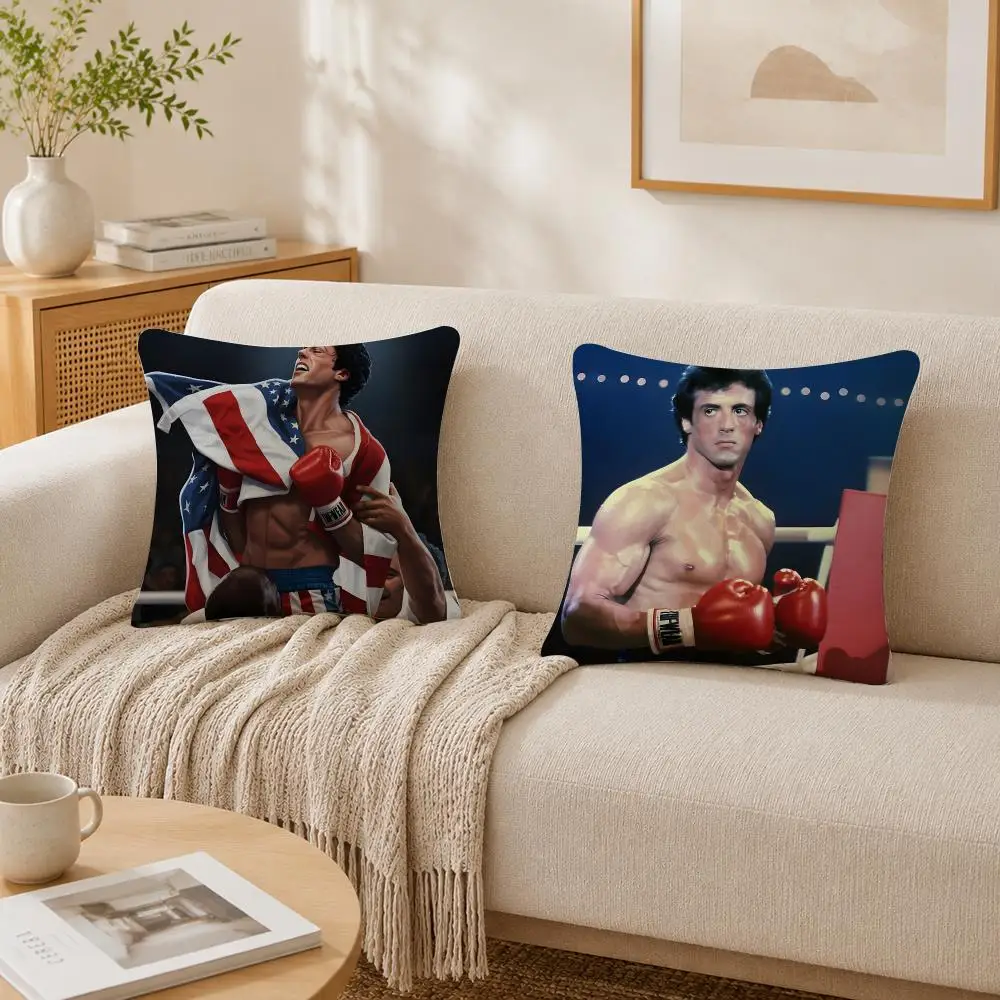 Classic Movie R-Rocky Cushion Cover Plush Decorative Pillow Case With Hidden Zipper Cutecore Room Decor For Home