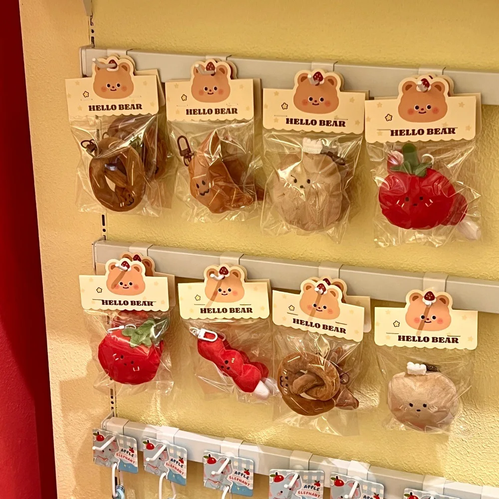 Colgante de Peluche de Pan de Dibujos Animados Creativo, Llavero Versátil para Niñas, Colgante Decorativo para Mochila