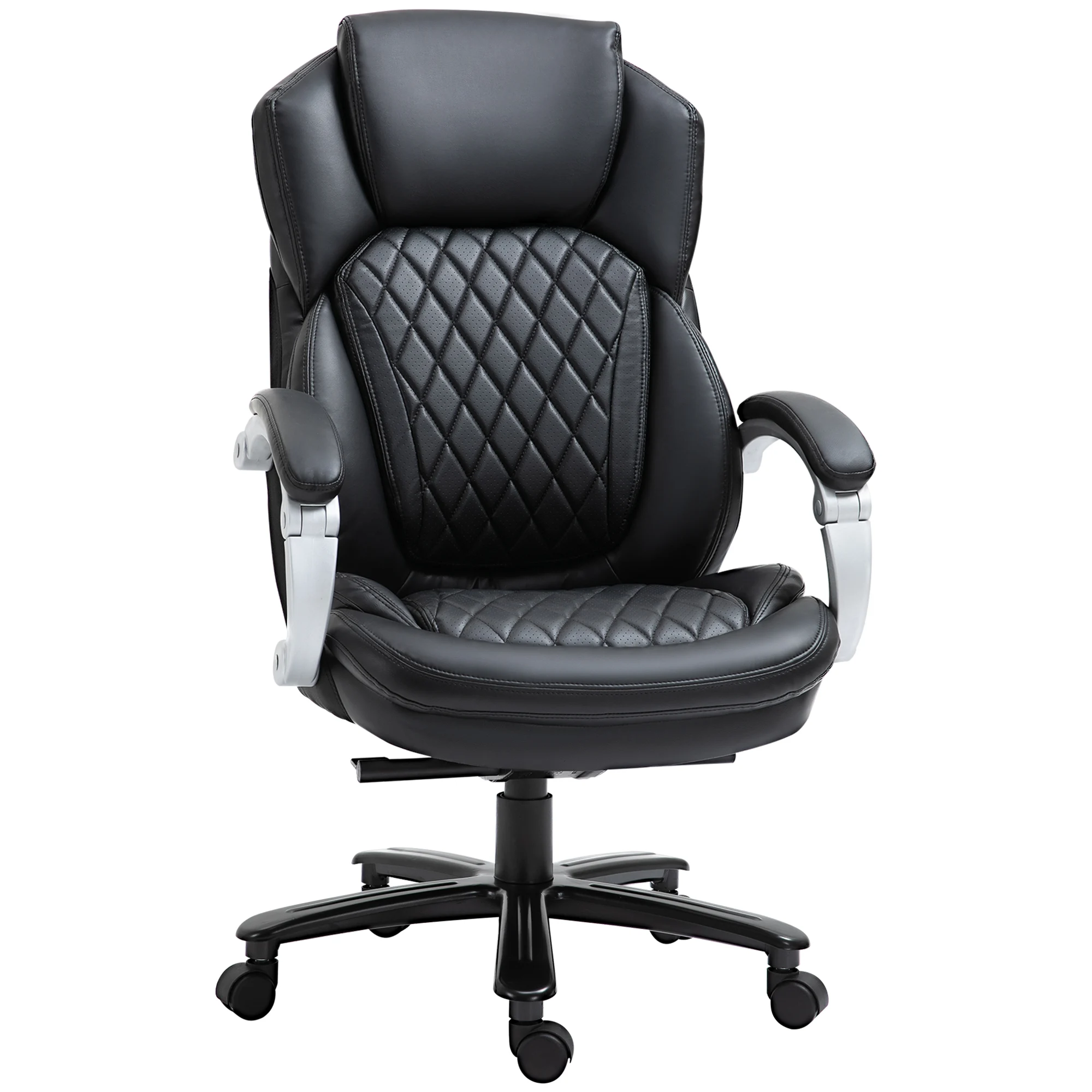 Vinsetto Big and Tall Executive Officehair with Wide Seat, Computer Desk Chair with High Back Diamond Stitching, Black