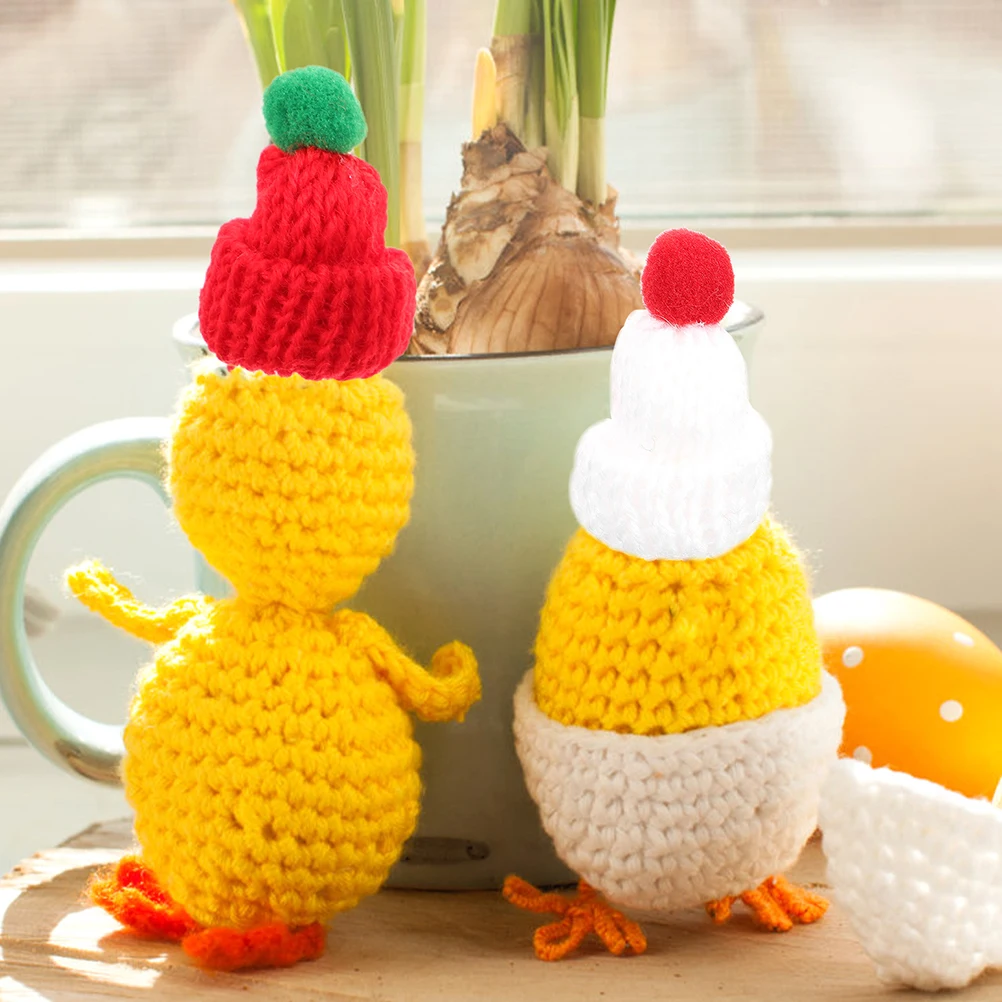 

12Pcs Mini Santa Knit Hats Scarves Christmas Home Decor Tiny Tree Ornaments Bottle Accessories Mini Knit Hat Miniature Hats