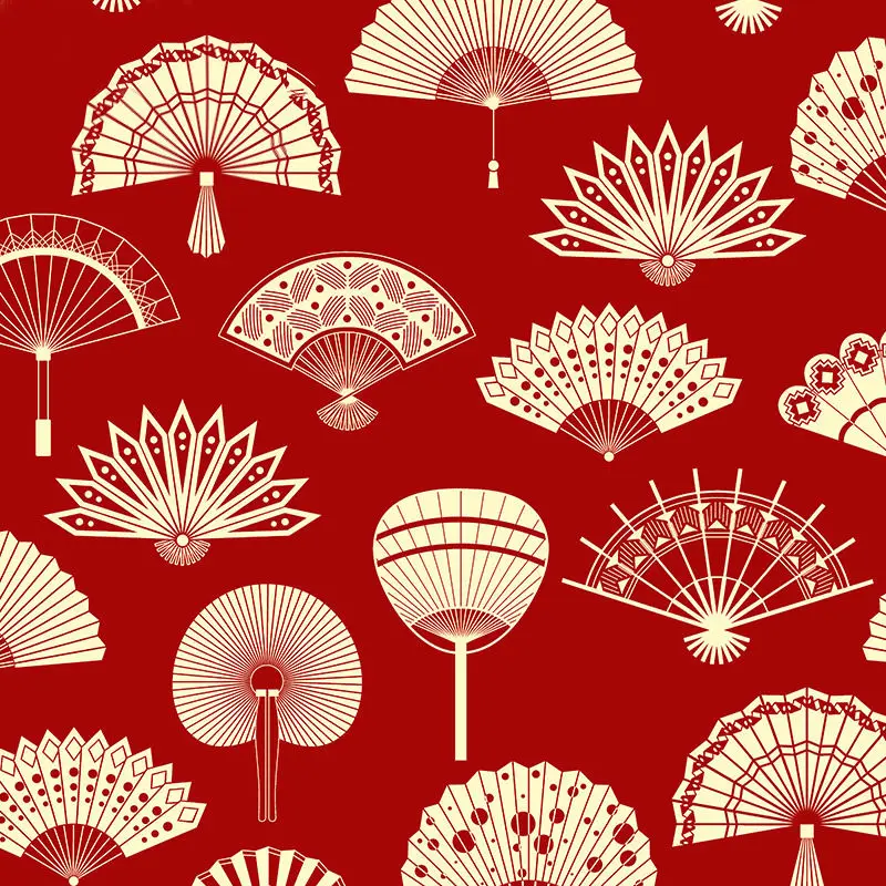 Red Chinese Fan Classic Mural Wallpaper 3D Teahouse Hotel Restaurant Wall Decoration Wall Paper Japanese