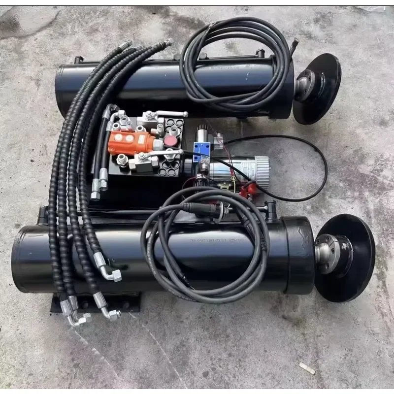 Double-acting hydraulic cylinder for hydraulic system of crane outriggers telescopic boom type aerial work platform, heavy