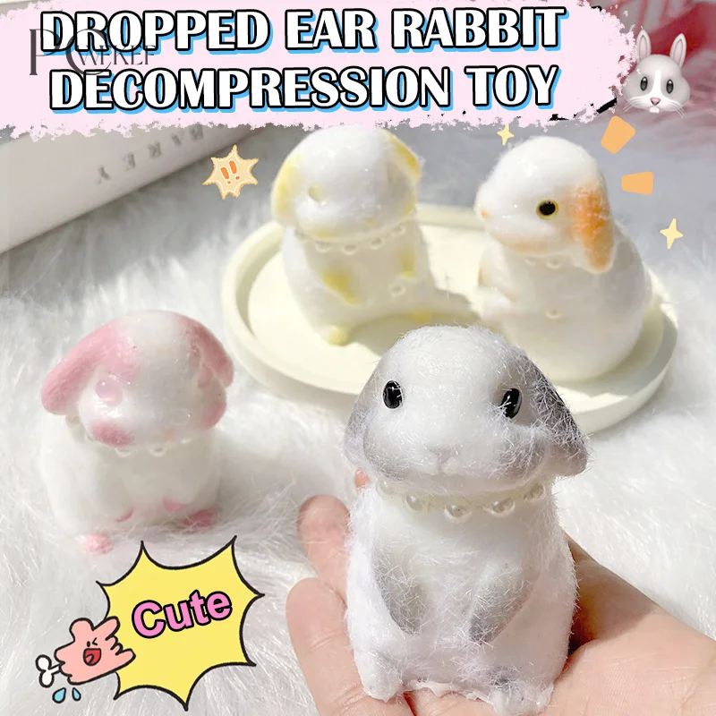 Toy Rabbit Mochi Soft Rubber Toy Cute Rabbit Pinching Slow Rebound Decompression Vent Toy Stress Release Gift