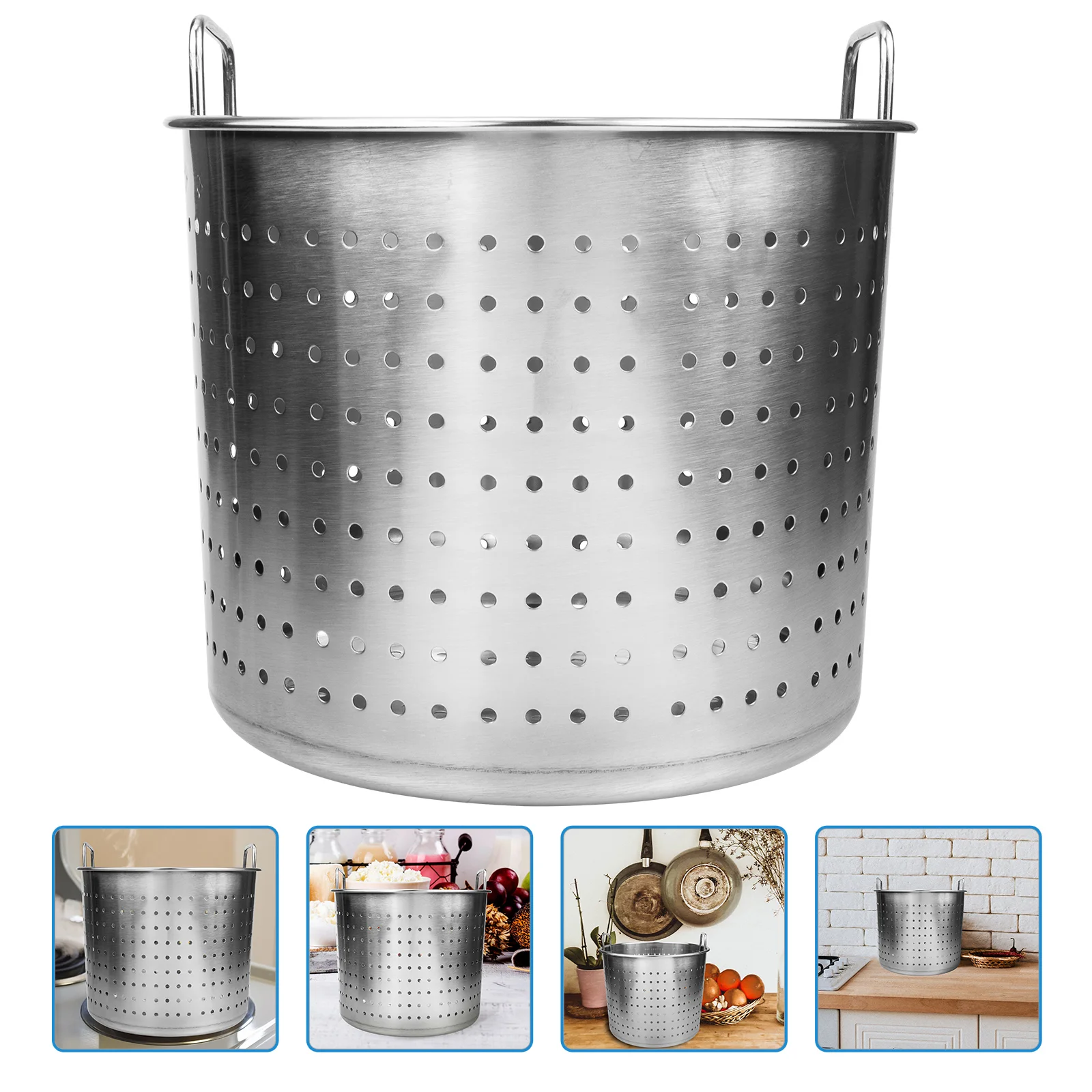 

Crayfish Boiler Cookware Boiling Crawfish Fruits Basket Steamer Metal Leaky Pot Stainless Steel Bucket Lobsters