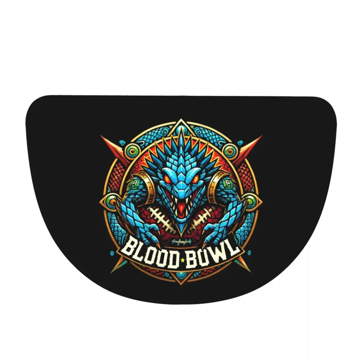 Lagrt Blood Bowl Soft Flannel Half Round Doormat Non Slip Bathroom Mat Absorbent Floor Carpet for Laundry Room Bathroom