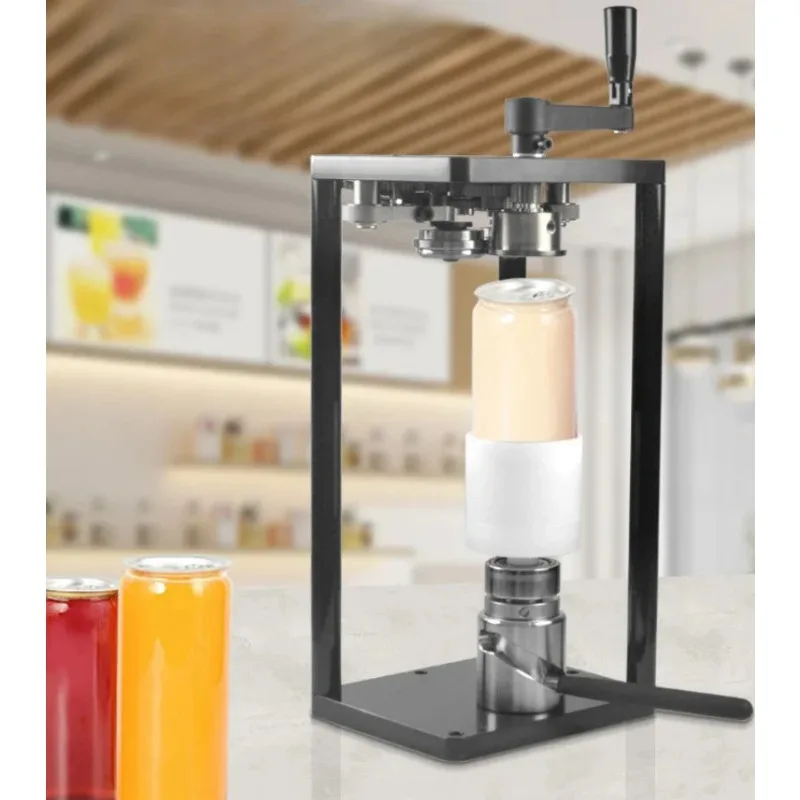 Desktop Manual Rotary Can Seamer 55MM PET Plastic Aluminum Tin Jar Soft Drinks Coffee Milk Bubble Tea Can Sealing Machine