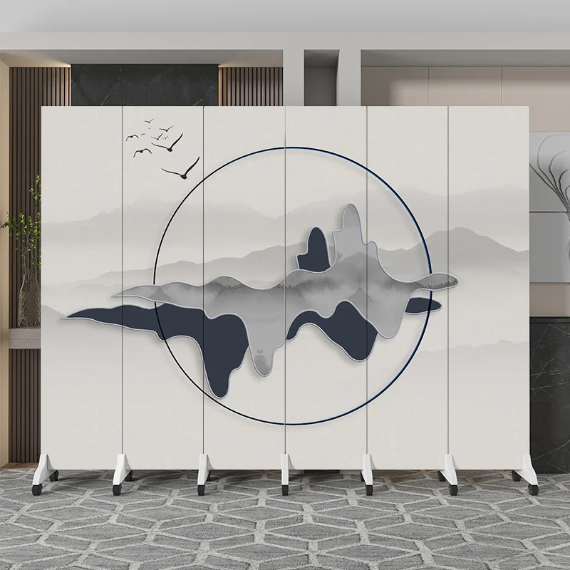 Customized. Office Subareas Screens Foldable Mobile Living Room and Hotel Shade Curtain Simple Modern New Style Private