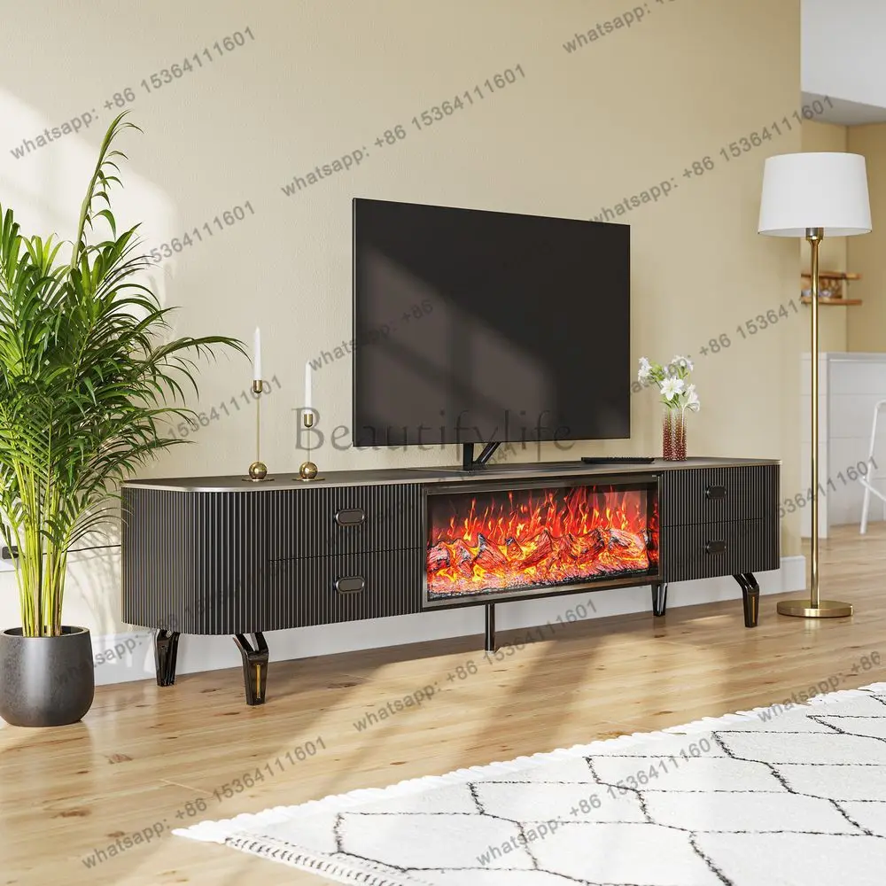 French light luxury fireplace TV cabinet simulation flame TV display cabinet