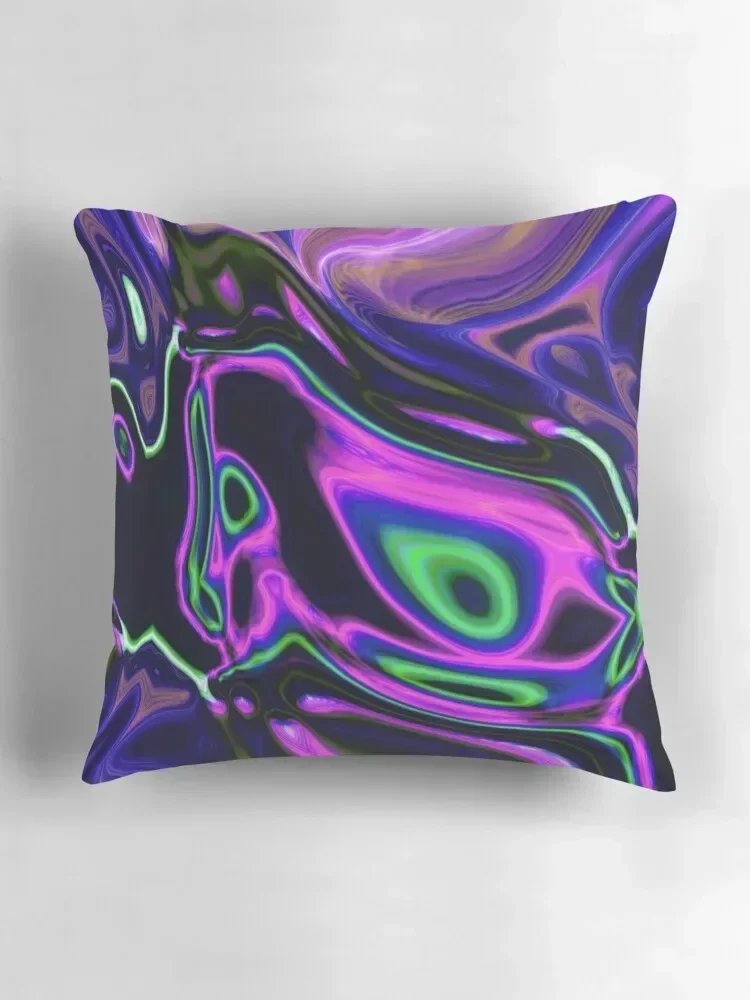 1980s الحديثة جرلي مجردة الأخضر الأرجواني الرخام الدوامات رمي وسادة غطاء وسادة فاخرة زينة عيد الميلاد 2025 وسادة #3