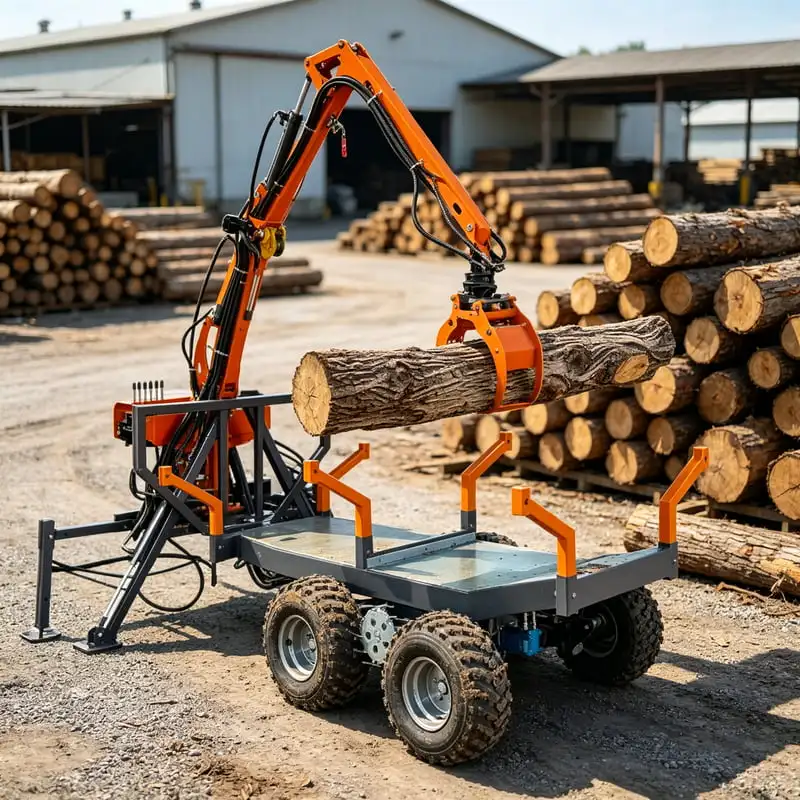Professional Log Carrier Trailer Customized with Smooth Grapple Rotation Forest Log Loader for Timber Yard Work