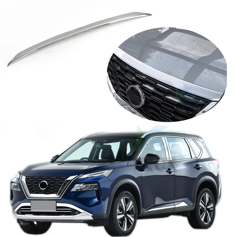 

for nissan x-trail x trail xtrail T33 2022 Front Hood Bonnet Grille Lip Molding Cover Trim Bar Garnish Accessories Car Styling