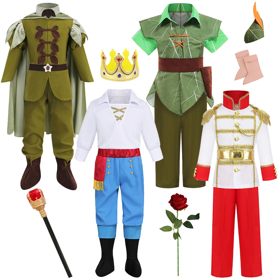 Boys Prince Cosplay Mermaid Elves Costume Eric Clothes Halloween Christmas Children's Day Outfits Kid Stage Performance Clothing