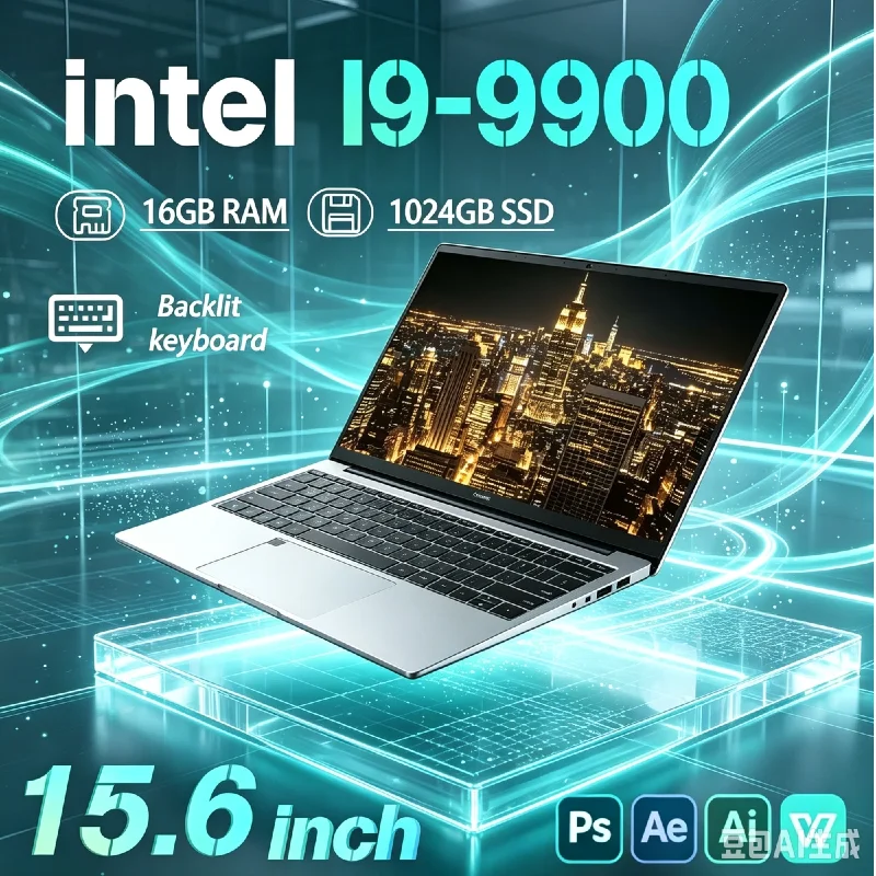 New 15.6 Inch Ultra Slim Notebook Intel Core I9-9900 32GB RAM 2TB SSD 1080P FHD Laptop For Gaming Office Study