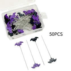 50/100pcs Spilli per sartoria Ricamo Patchwork Spilli Accessori Halloween Pipistrello Ago per cucire Strumenti cucito fai da