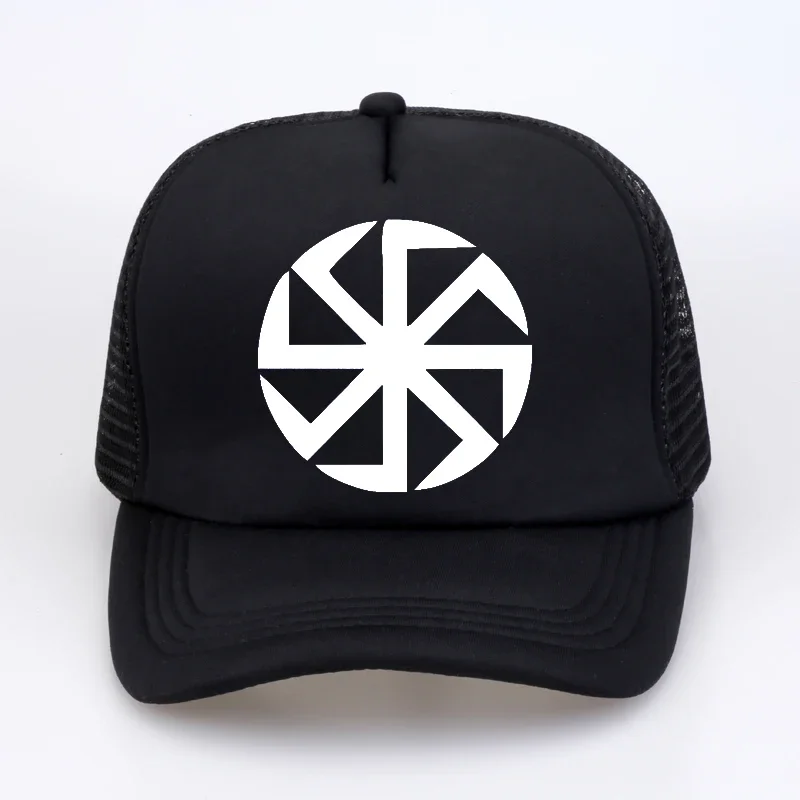 Kolovrat Baseball Cap Slavic Amulet Pagan Solar Symbol Slavic Wheel Nordic Amulet Viking Men Baseball Mesh Net Trucker Caps Hats