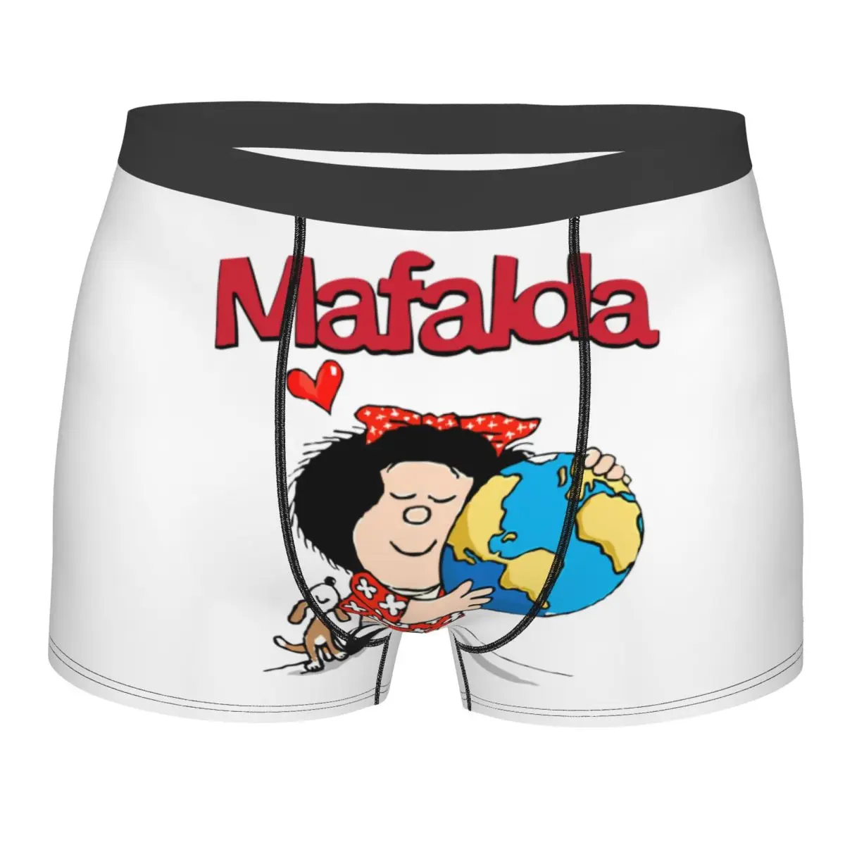

Мужские трусы-боксеры Mafalda World And Her Puppy с 3D-принтом, дышащие, с изображением комиксов и мультфильмов, трусики-брифы