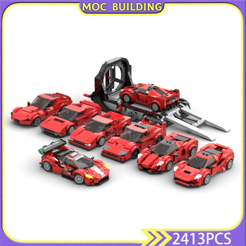 

Building Block Traffic Ferraried Bundle Model MOC Creative DIY Assembly Educational Technology Bricks Car Toy Birthday Gift